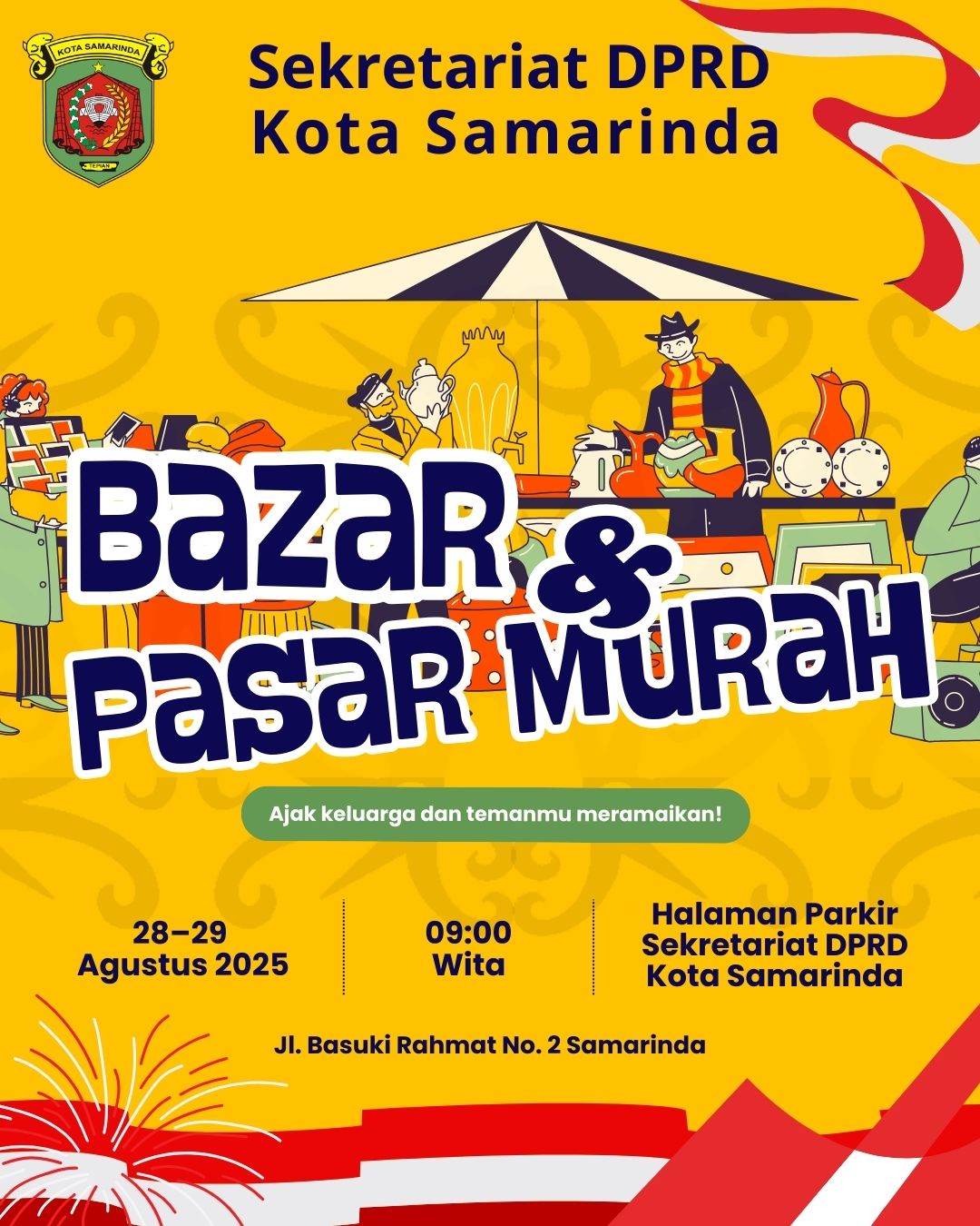Sekretariat DPRD Samarinda Gelar Bazar & Pasar Murah Meriah HUT RI ke-80